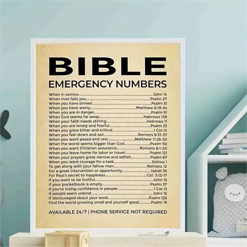Bible Emergency Numbers Waterproof Direct - Stick Sticker 8"×10"