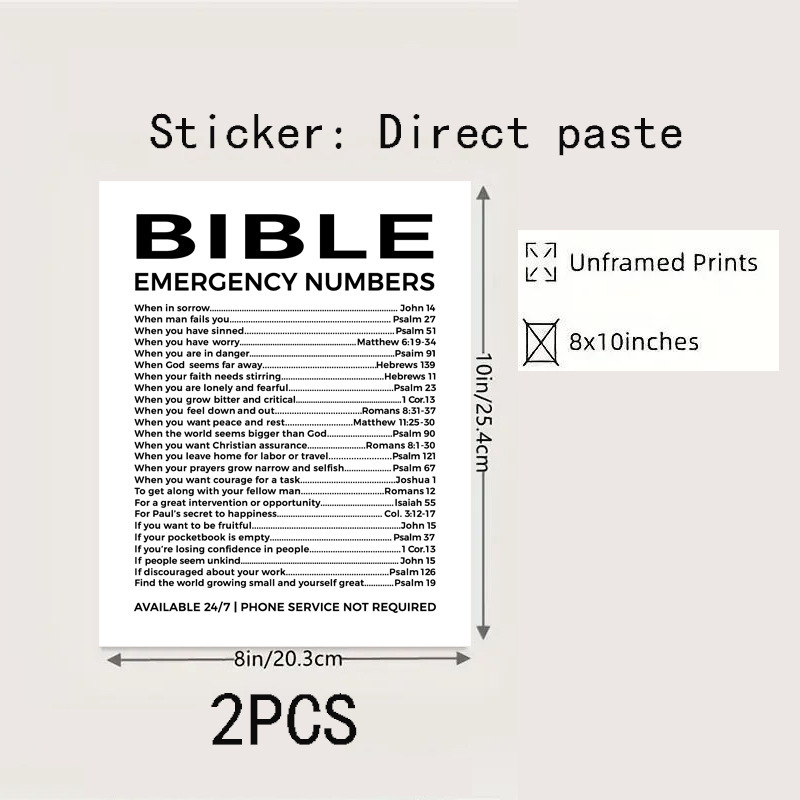 Bible Emergency Numbers Waterproof Direct - Stick Sticker