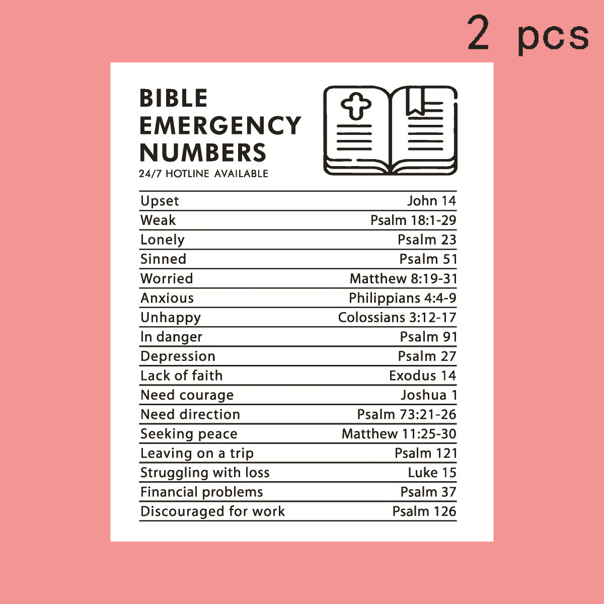Bible Emergency Numbers Waterproof Direct - Stick Sticker