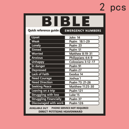 Bible Emergency Numbers Waterproof Direct - Stick Sticker