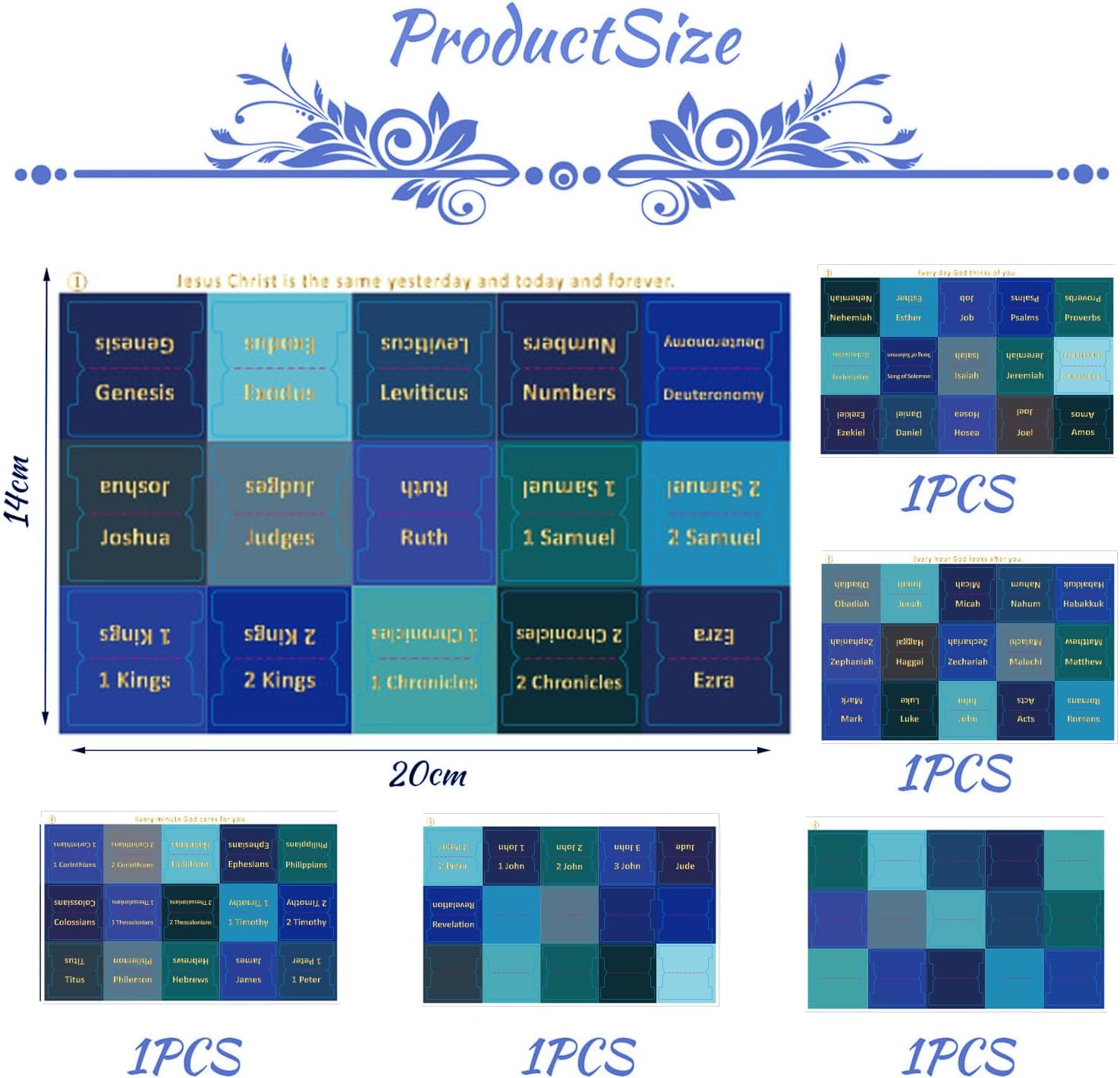 Gold Stamp Bible Tabs Set | Color - Printed Glasine Tabs for Old & New Testament Study