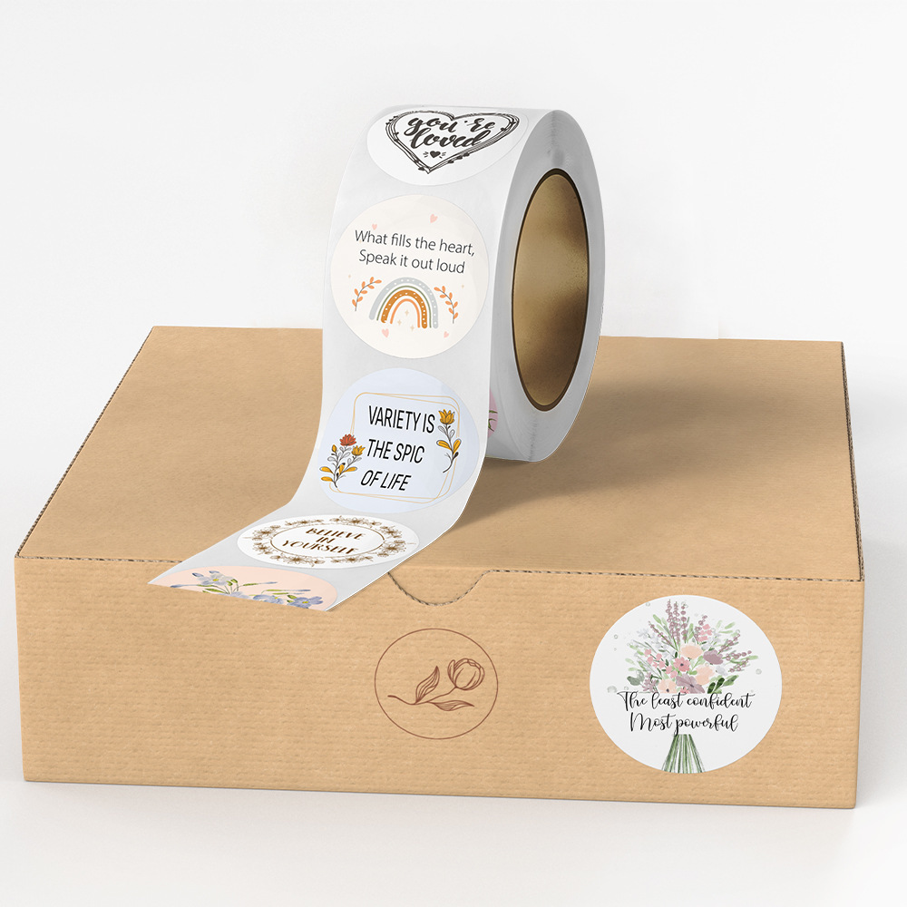 Bible Verses Roll Stickers - 500 Pcs Floral Christian Religious Decal Scripture Round Sticker