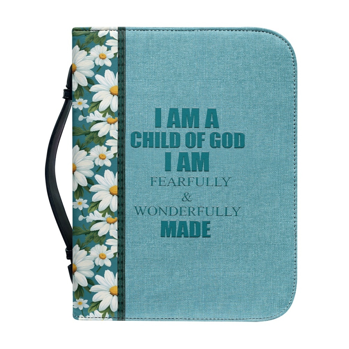 Custom Leather Bible Cover for Women - Engraved "I Am a Child of God" | Soft Pastel Design & Divine Assurance
