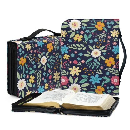 Leather Floral Bible Cover for Women - Engraved Trust in the Lord with All Your Heart (Proverbs 3:5)