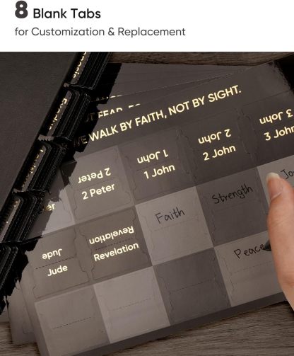 Gliding Retro Bible Tabs Set – 75 Large Print Tabs & Bookmark for Men & Women