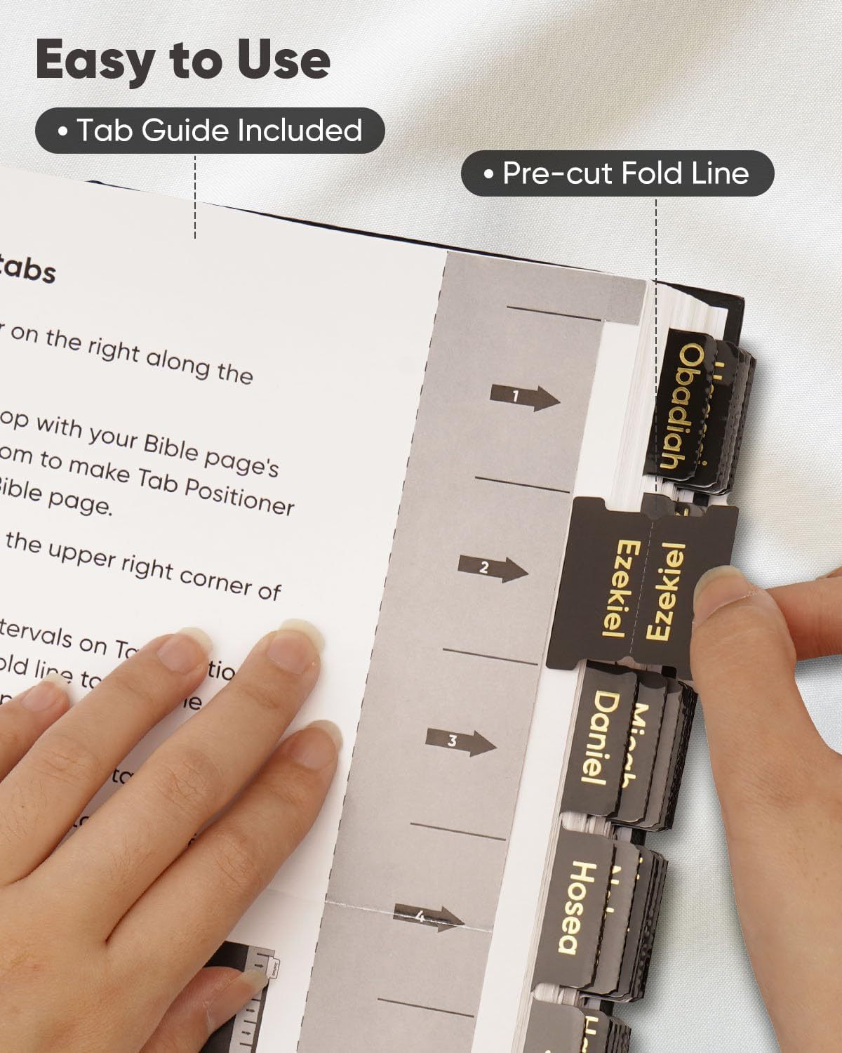  75 Large Print Tabs & Bookmark for Men & Women |  Easy - Navigate Study Bible Accessories