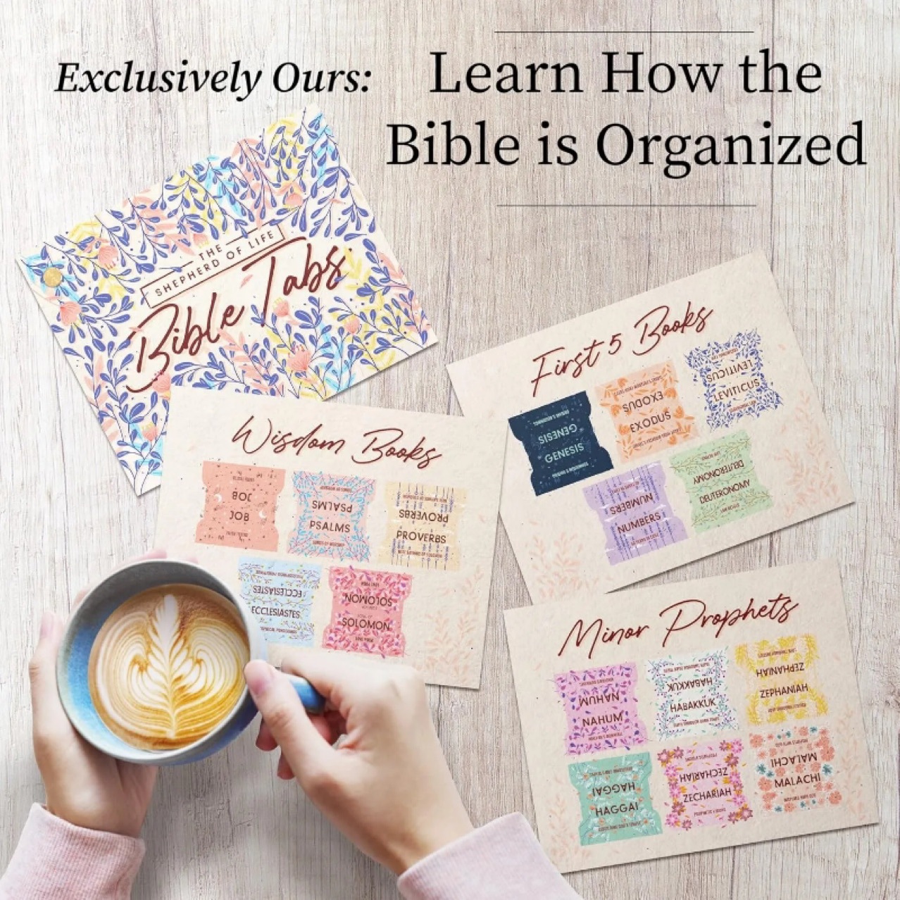 Gold Floral Bible Tabs for Women – Waterproof Laminated Tabs for Large Print Bibles