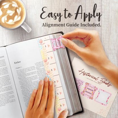 Gold Floral Bible Tabs for Women – Waterproof Laminated Tabs for Large Print Bibles