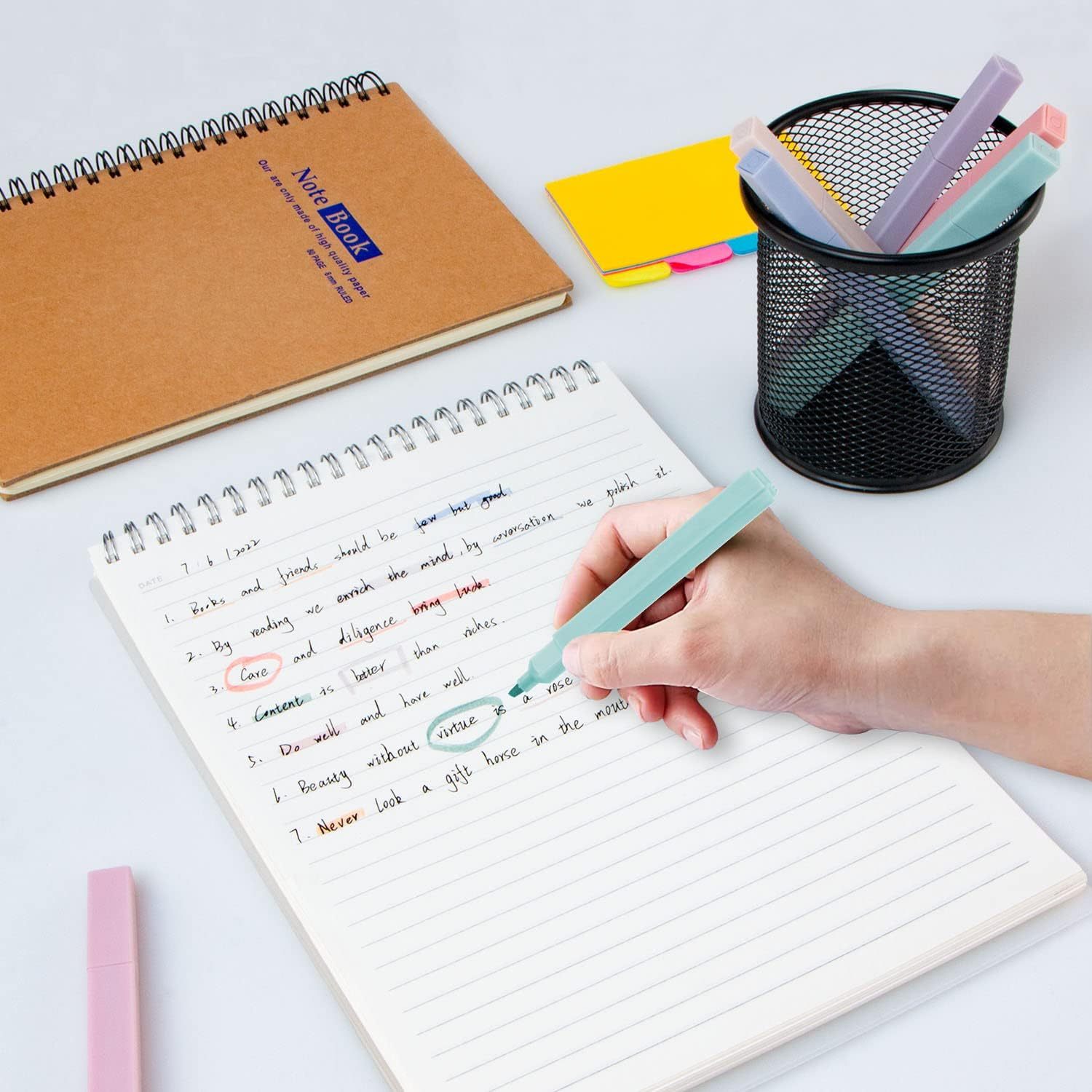 Highlighters for Bible Tabs | No - Bleed Chisel Tip Pens for Bible Study, Notes & School Supplies