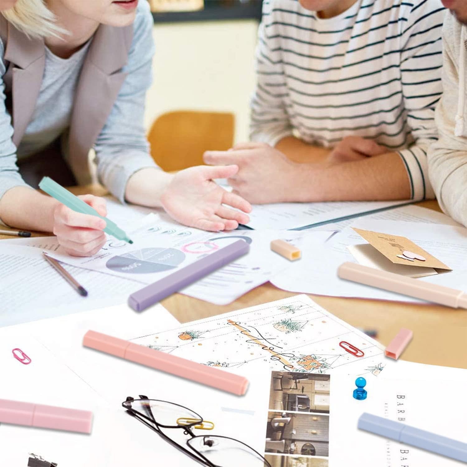 6 - Pack Mild Pastel Highlighters for Bible Tabs