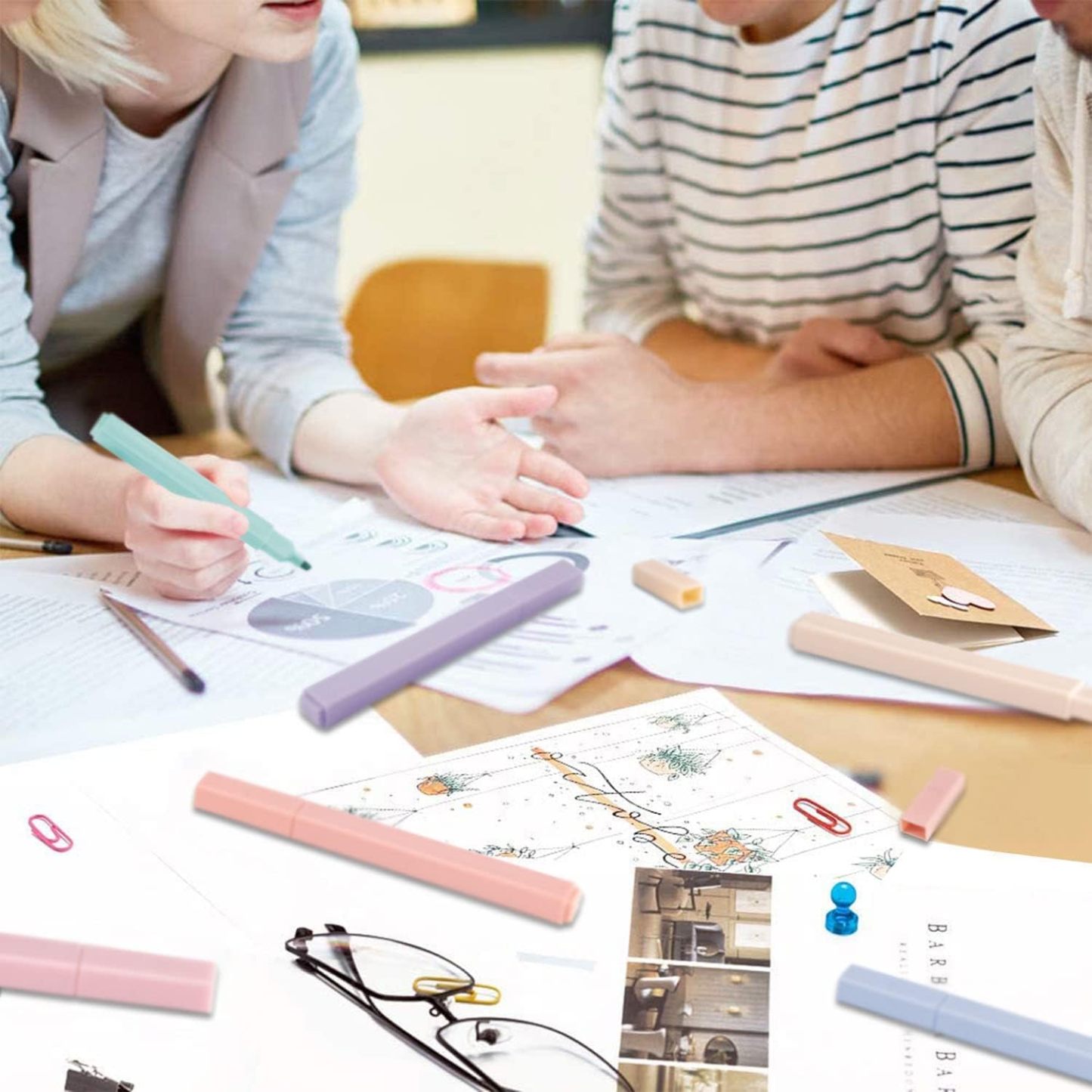 6 - Pack Mild Pastel Highlighters for Bible Tabs