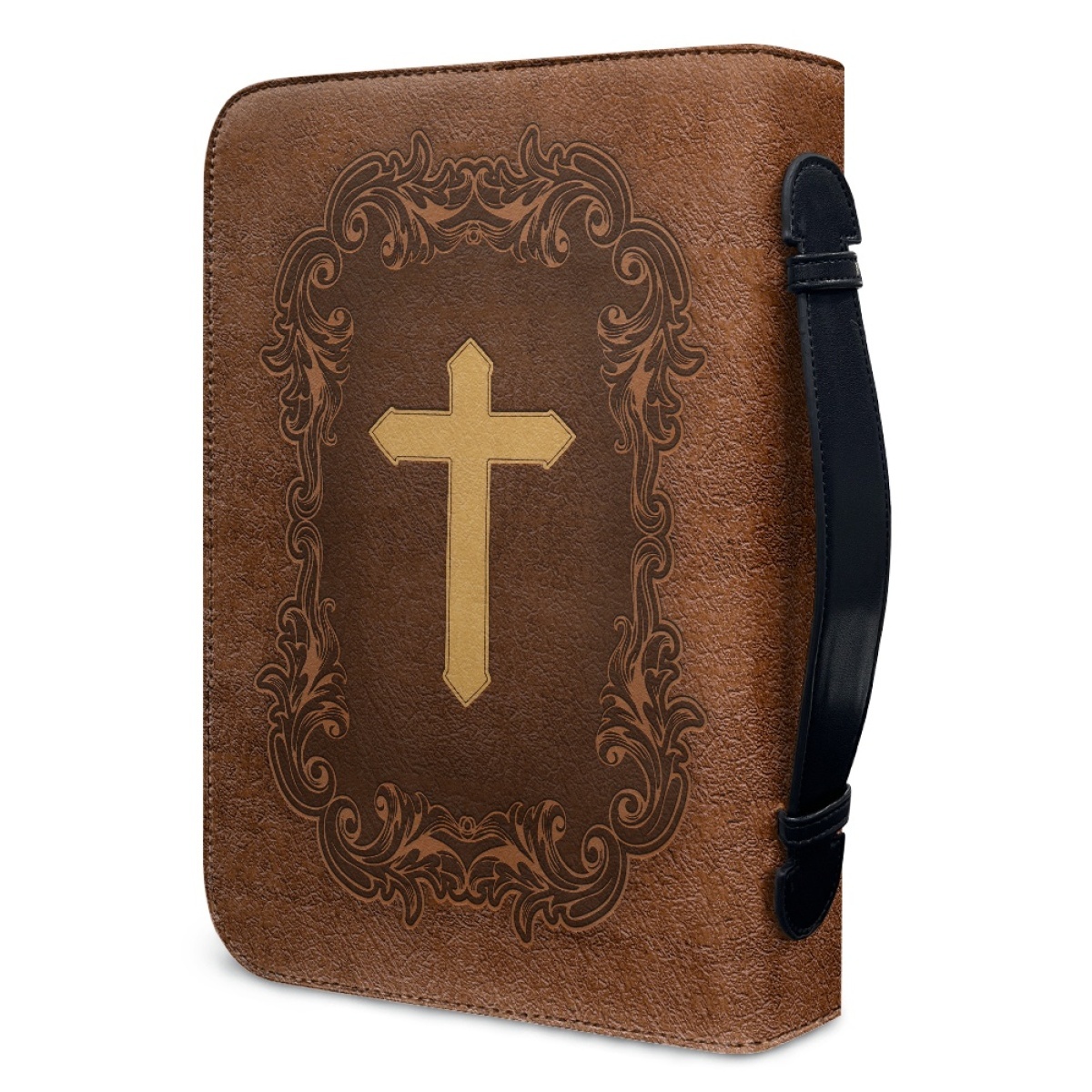 X Large Leather Bible Cover - Engraved He Fills My Life with Good Things (Psalm 103:5)