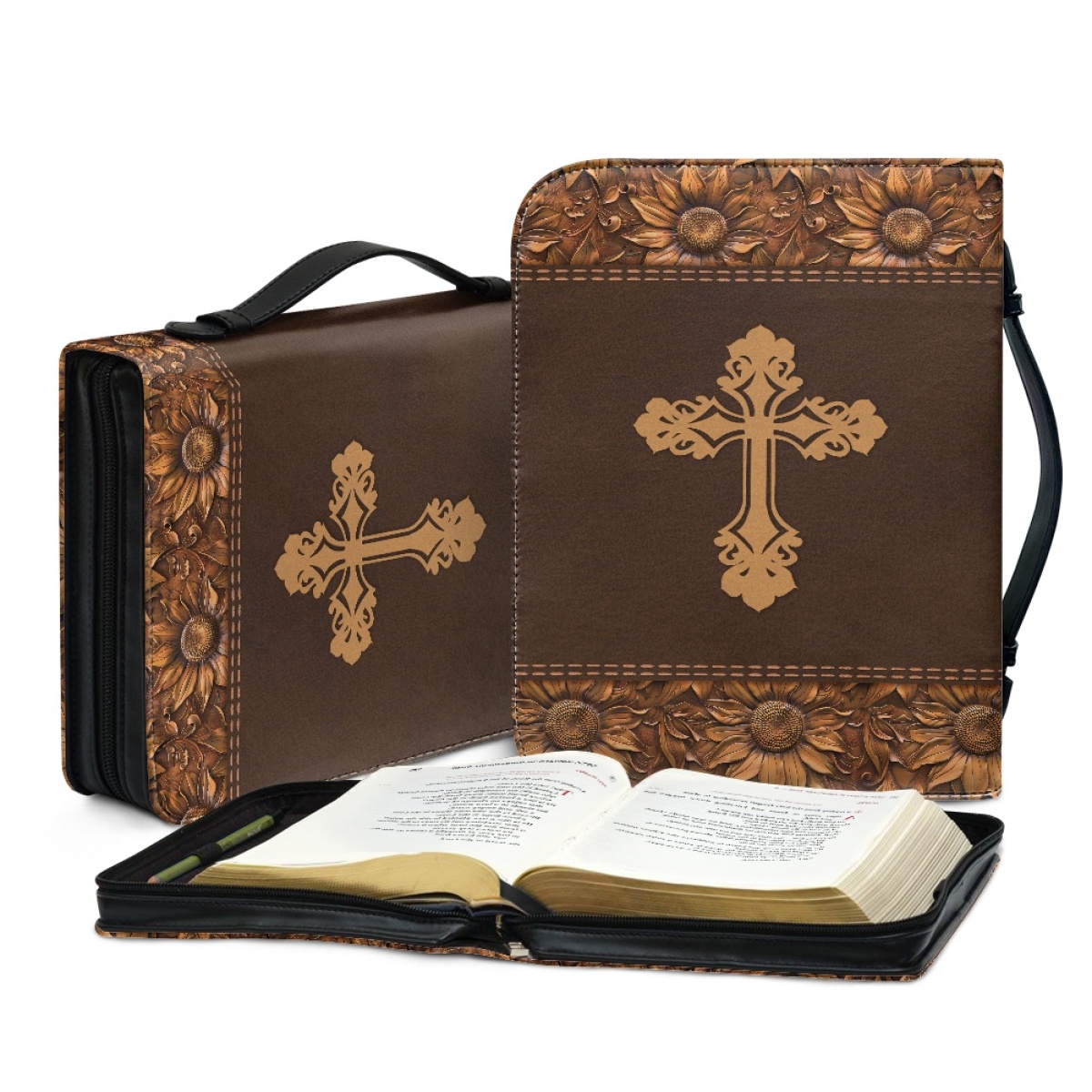 Large Personalized Bible Cover - Engraved Be Still and Know That I Am God (Psalm 46:10)