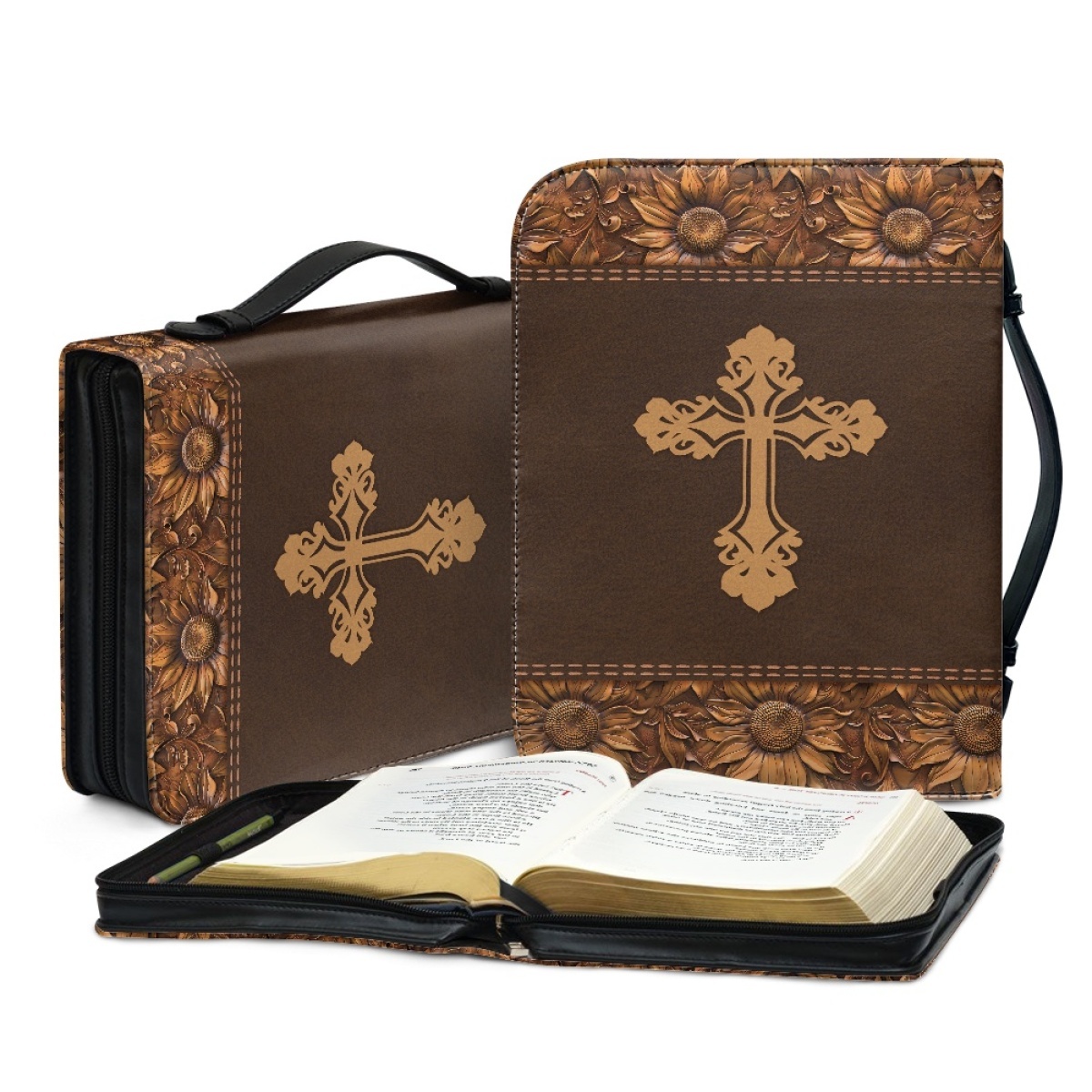 Large Personalized Bible Cover - Engraved Be Still and Know That I Am God (Psalm 46:10)