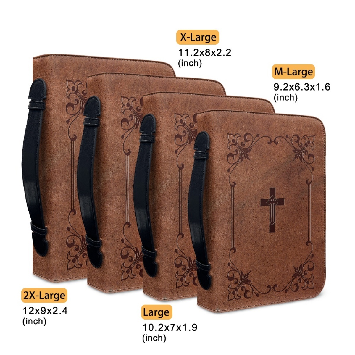 Custom Leather Bible Cover for Men - Embossed Cross Design | Rugged Faith & Timeless Symbolism