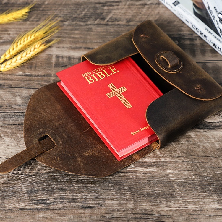 Genuine Full-Grain Leather Bible Cover | Customizable in 7-16" Sizes for Men & Women