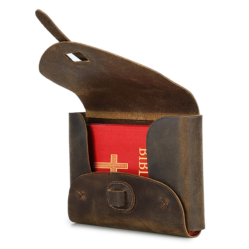 Genuine Full-Grain Leather Bible Cover | Customizable in 7-16" Sizes for Men & Women