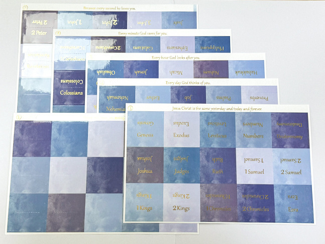 Blue Sky and White Cloud Index Stickers, Bible Index Label Stickers, Gold-Embossed 6 Pieces