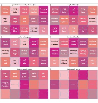 Waterproof Bible Index Tabs, Pink Bible Label Stickers - 6 Sheets/Set