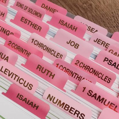 Elegant Pink Bible Tabs for Women | Large Print  Book Index Tabs for Catholic & ESV Bibles