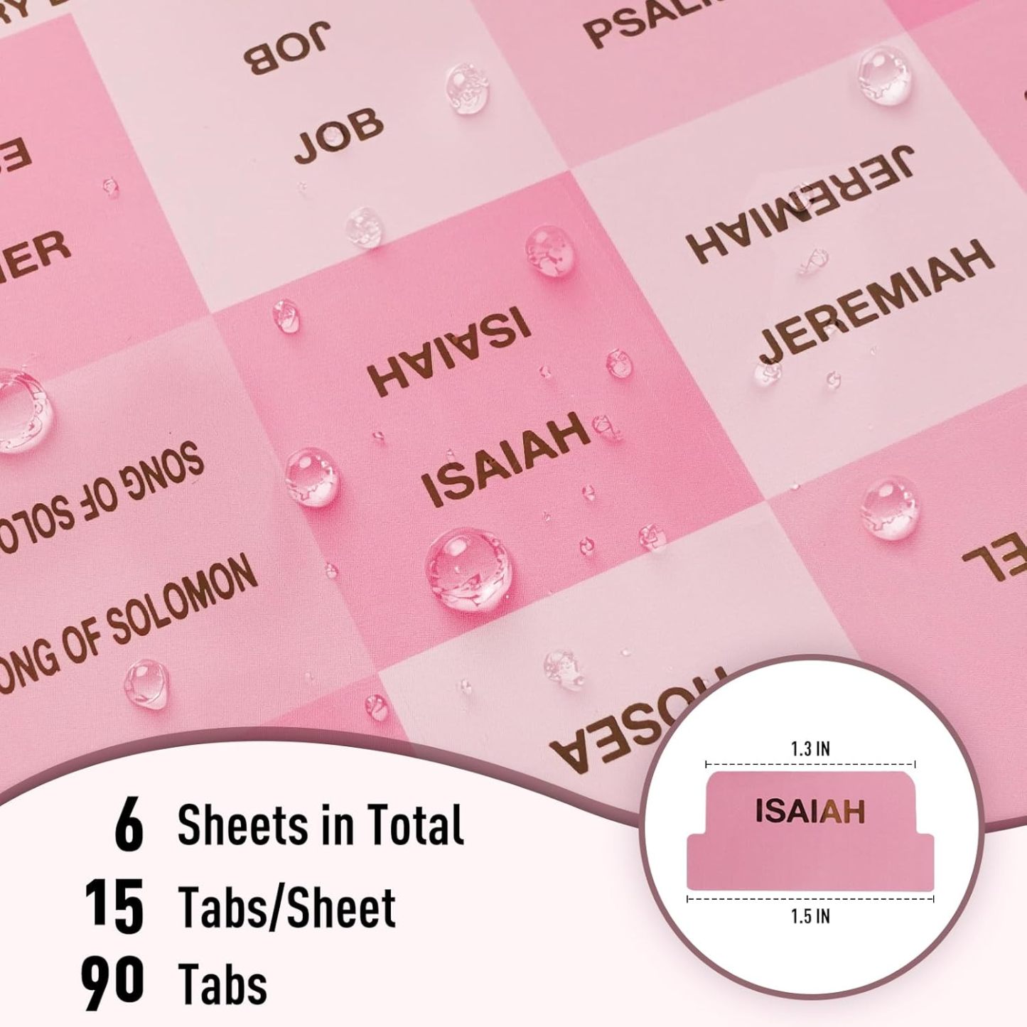Elegant Pink Bible Tabs for Women | Large Print  Book Index Tabs for Catholic & ESV Bibles