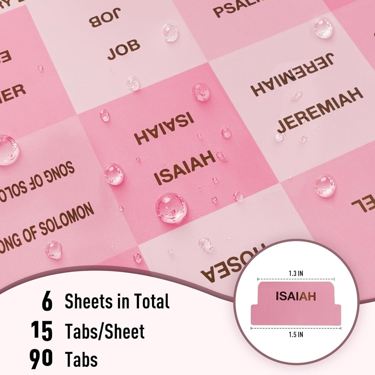 Elegant Pink Bible Tabs for Women | Large Print  Book Index Tabs for Catholic & ESV Bibles