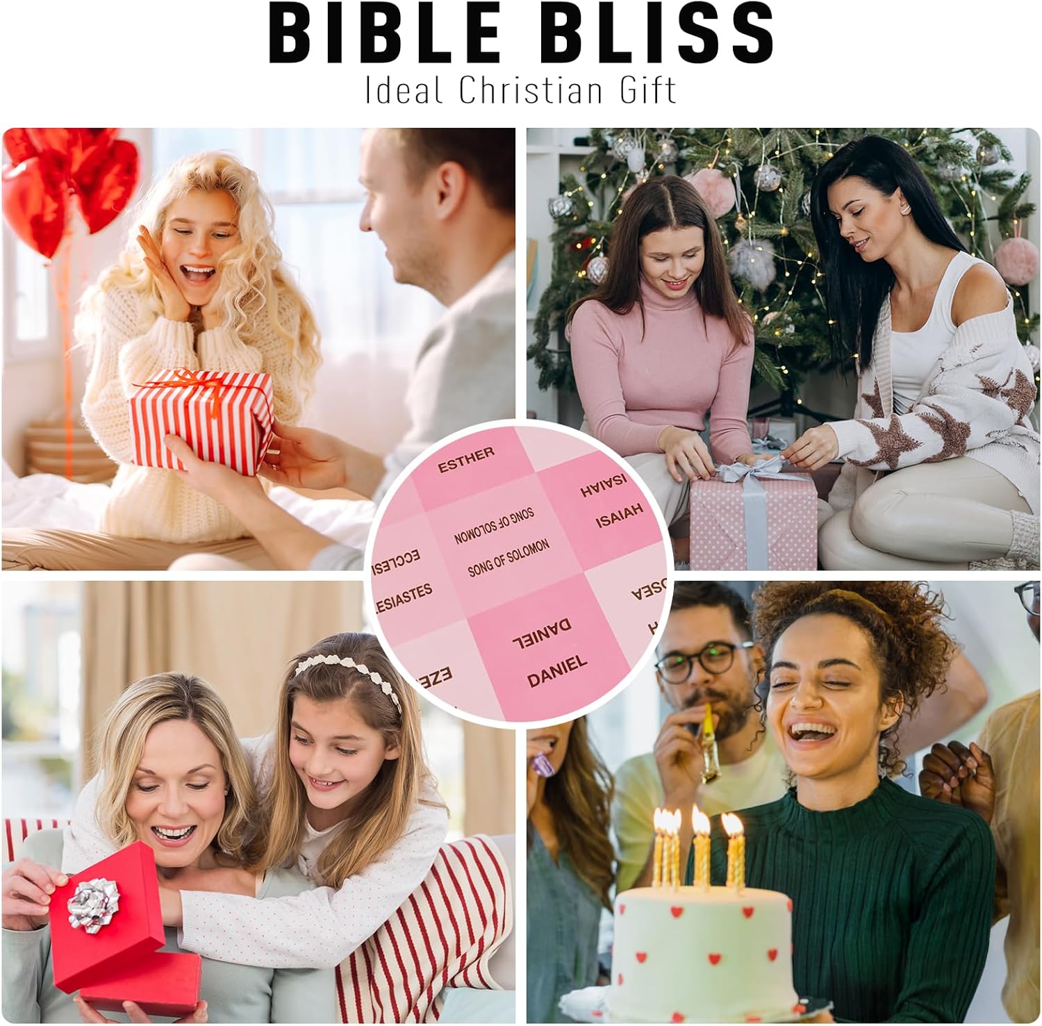 Elegant Pink Bible Tabs for Women | Large Print  Book Index Tabs for Catholic & ESV Bibles