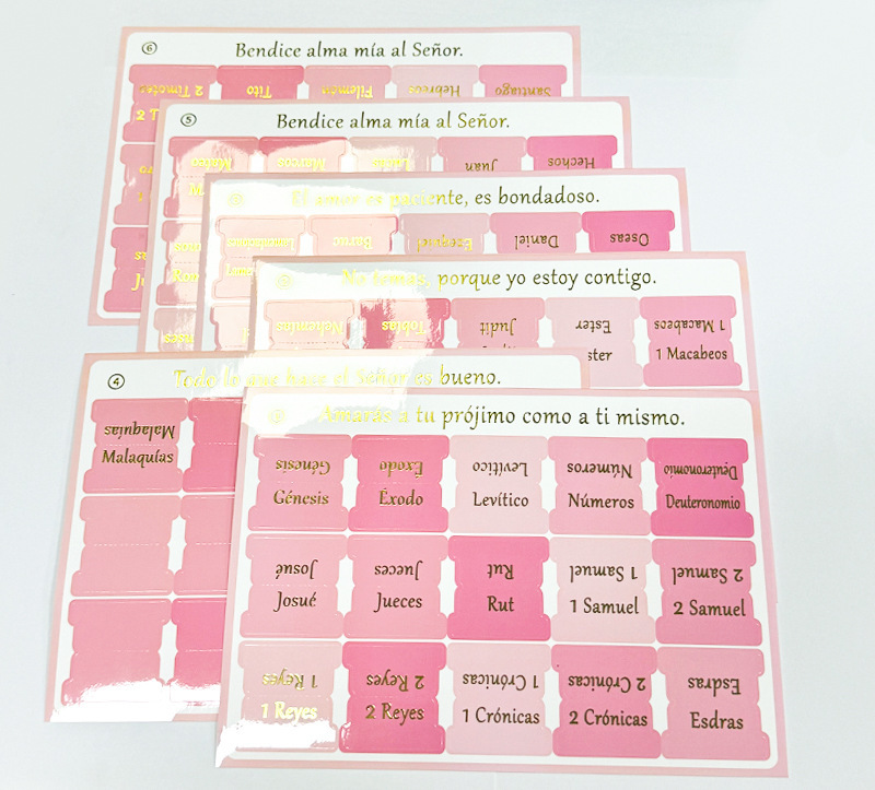 Pestañas Biblia estampado dorado para mujeres - 90 pcs