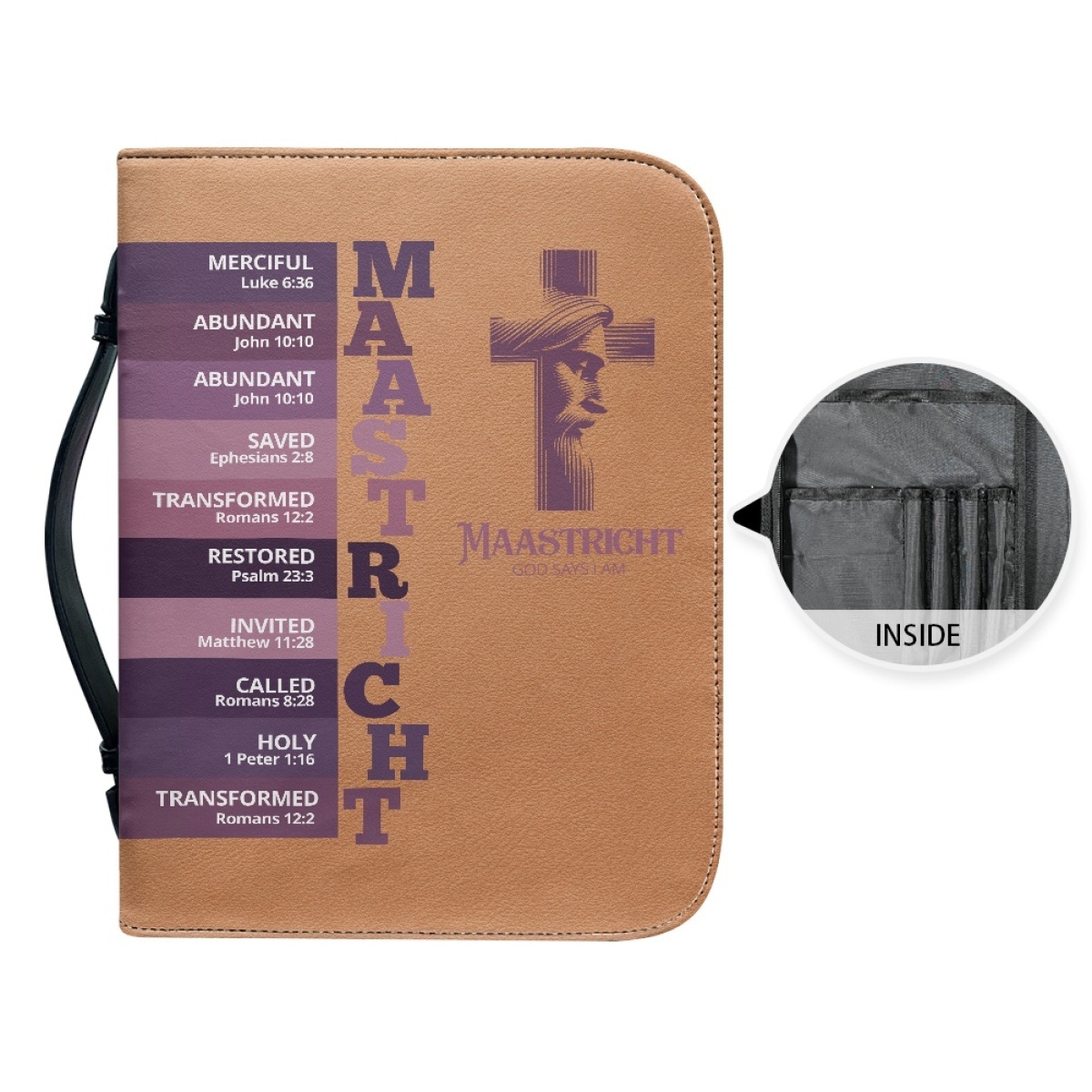 Letter by Letter Blessing: Beige Personalized Bible Case