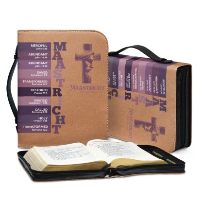 Letter by Letter Blessing: Beige Personalized Bible Case