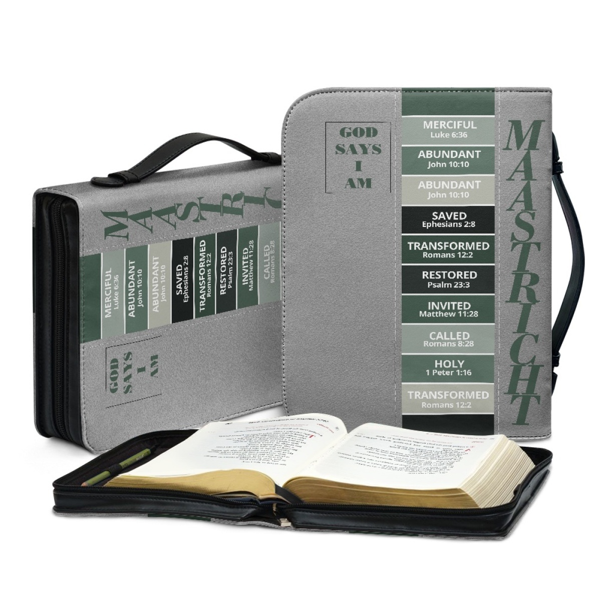 Letter by Letter Blessing: Khaki Personalized Bible Bag