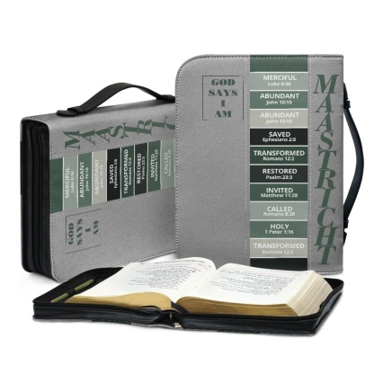 Letter by Letter Blessing: Khaki Personalized Bible Bag