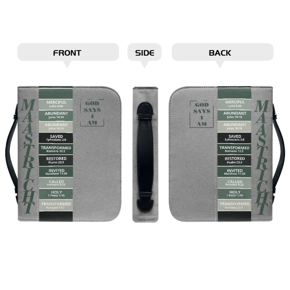 Letter by Letter Blessing: Khaki Personalized Bible Bag