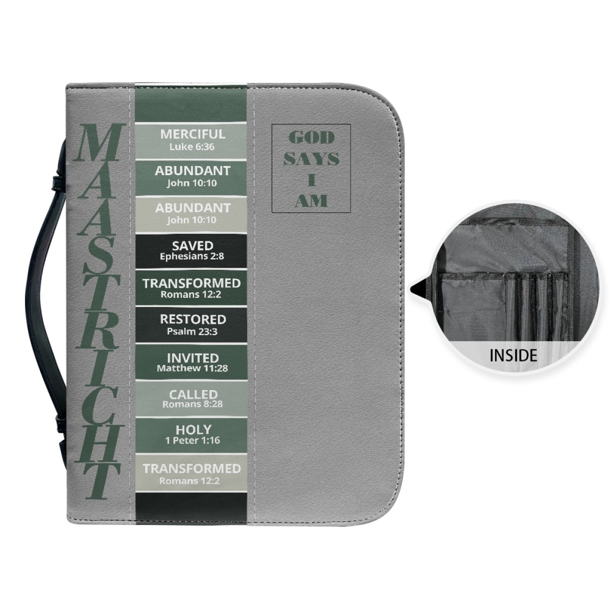 Letter by Letter Blessing: Khaki Personalized Bible Bag