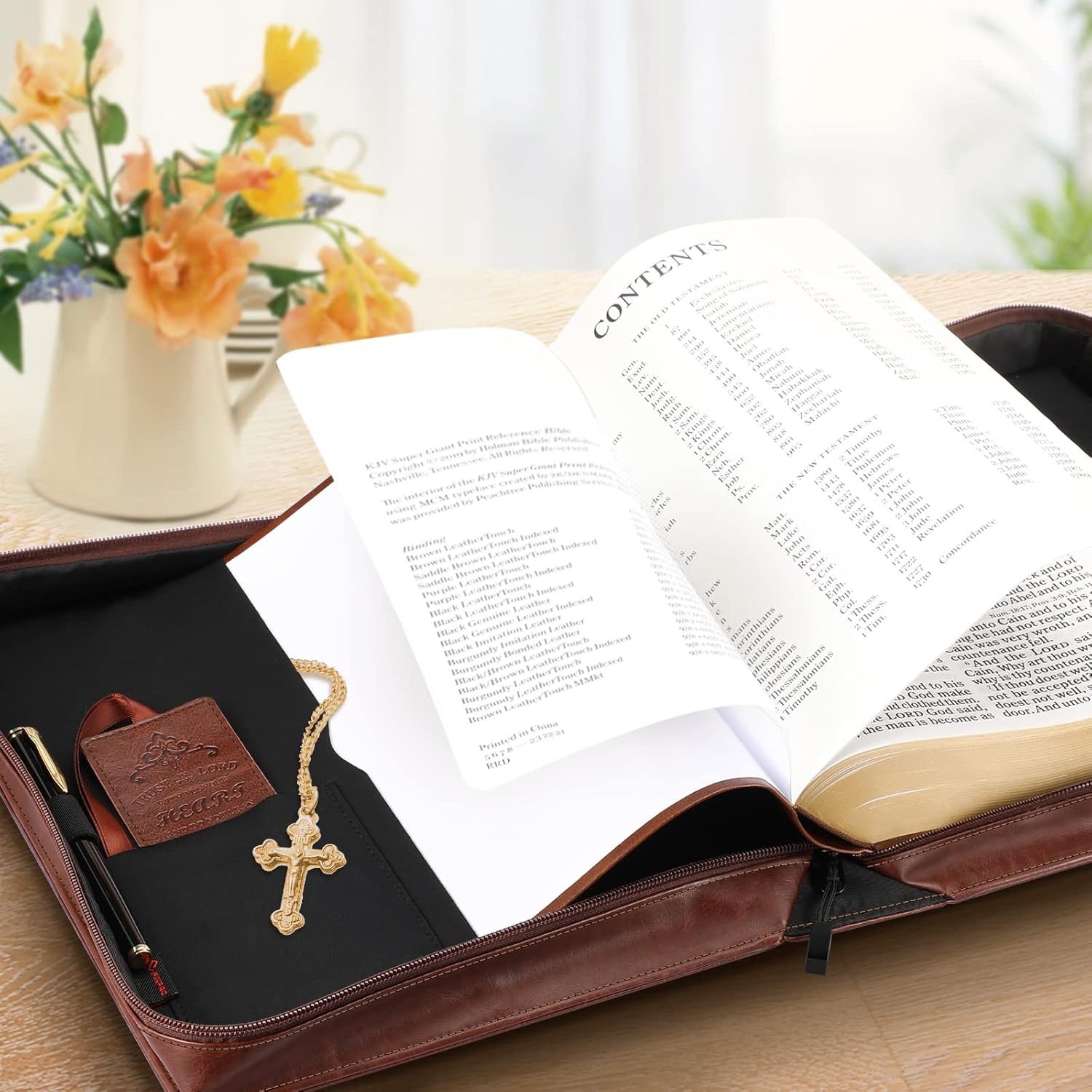 PU Vegan Leather Bible Bag |  Ideal Christian gifts for Men, Women & Parents