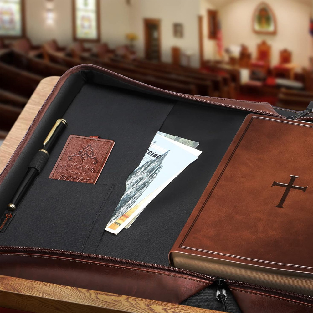 PU Vegan Leather Bible Bag | Ideal Christian gifts for Men, Women & Parents