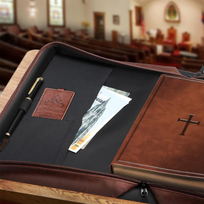 PU Vegan Leather Bible Bag | Ideal Christian gifts for Men, Women & Parents