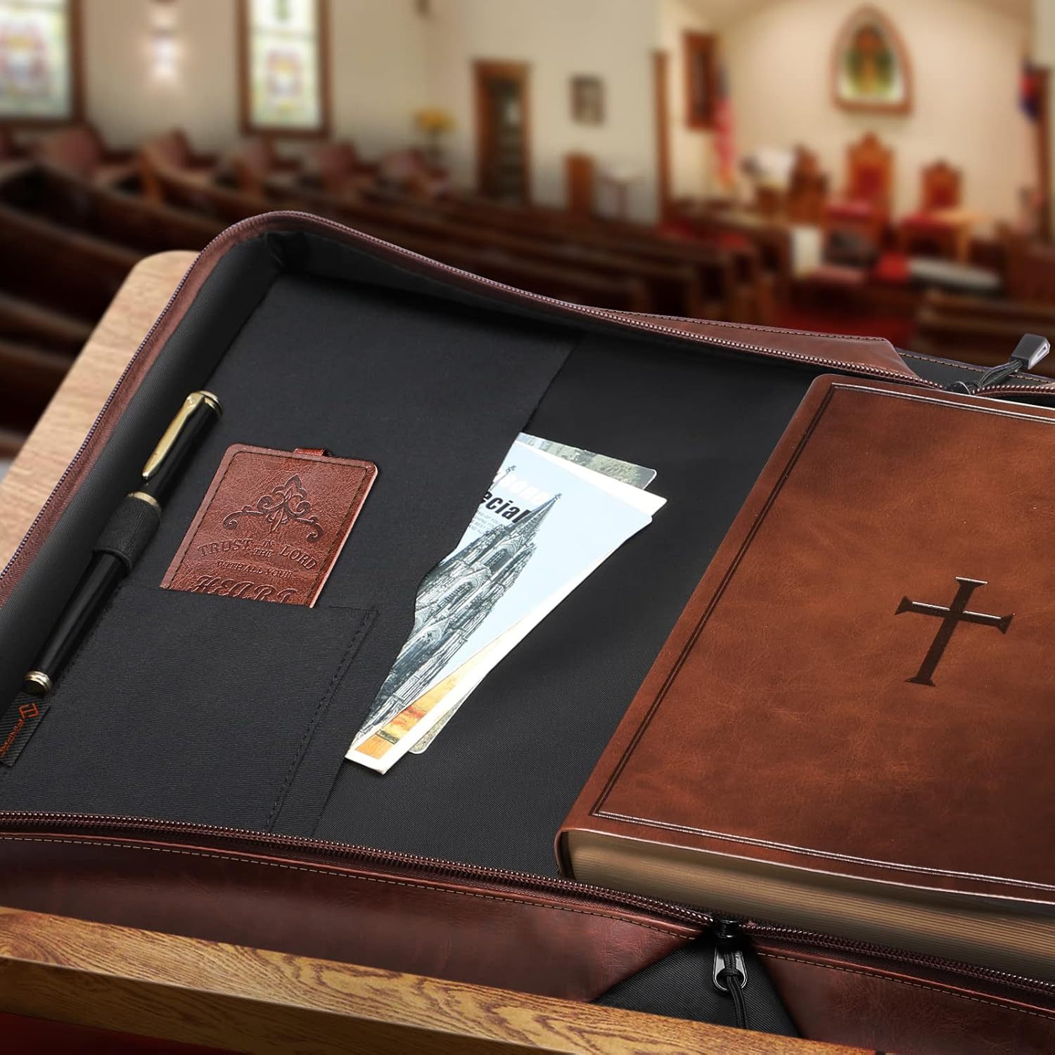 PU Vegan Leather Bible Bag | Ideal Christian gifts for Men, Women & Parents