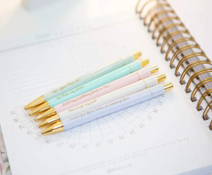 Rose Gold Bible Pen Sets with Hymn Verses | Inspirational Christian Gifts for Women