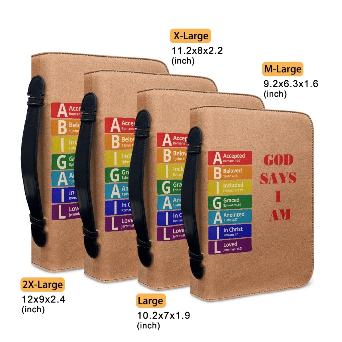 Letter by Letter Blessing: Personalized Bible Cover - Rainbow