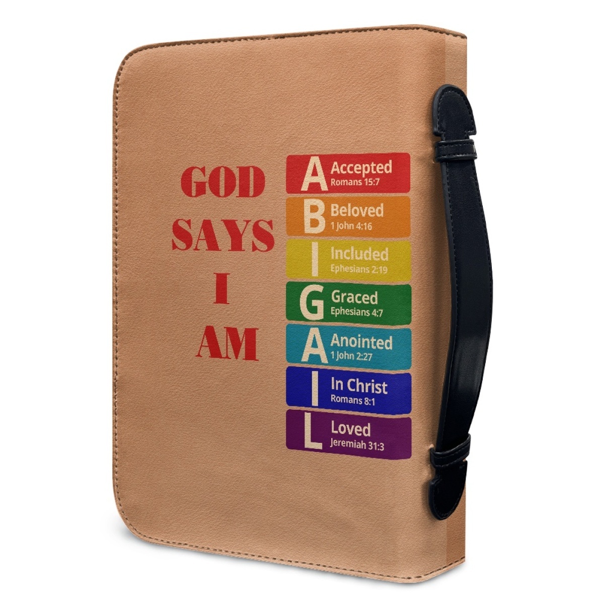 Letter by Letter Blessing: Personalized Bible Cover - Rainbow