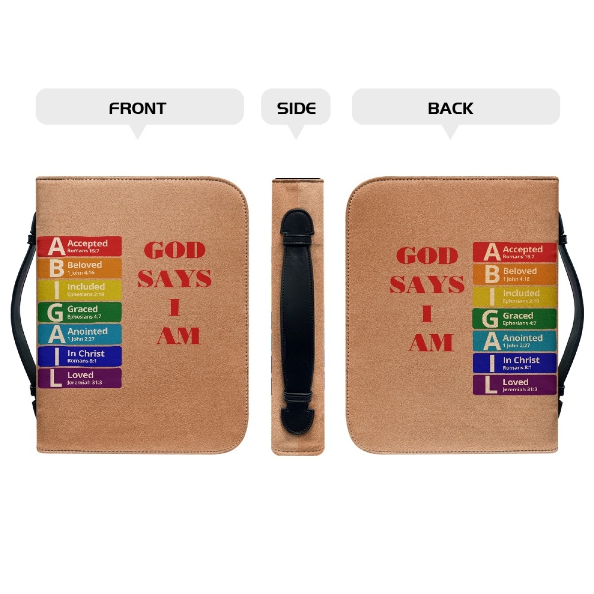 Letter by Letter Blessing: Personalized Bible Cover - Rainbow