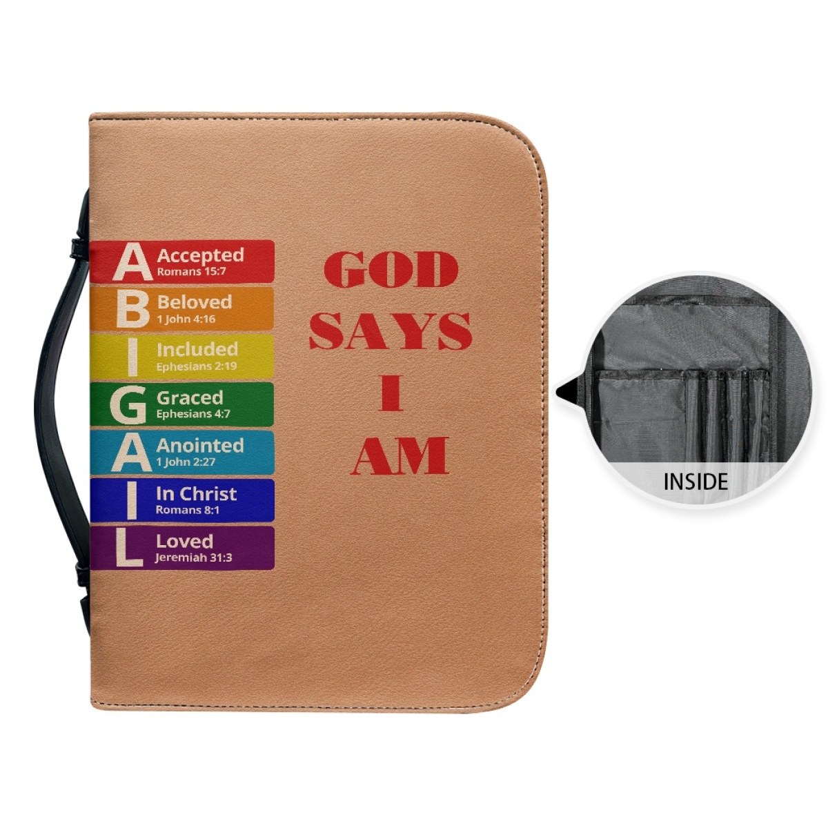 Letter by Letter Blessing: Personalized Bible Cover - Rainbow