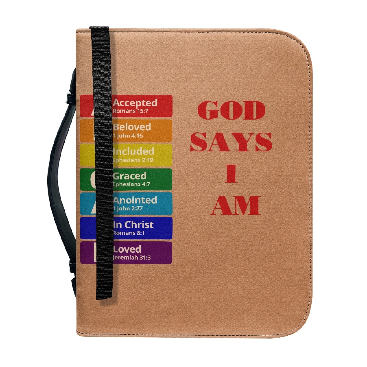 Letter by Letter Blessing: Personalized Bible Cover - Rainbow