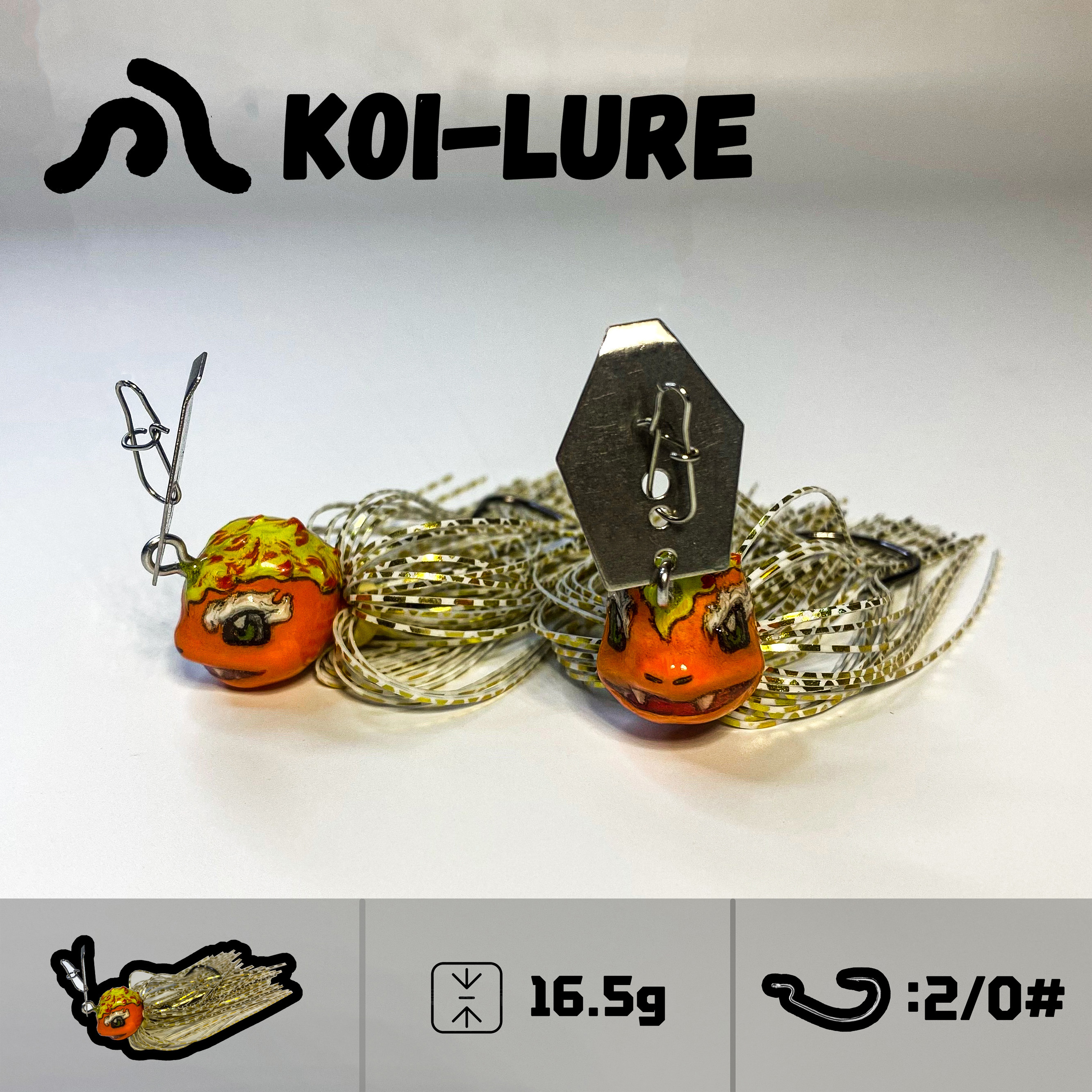 koi-lure  Vibrating JIG (2-Pack) (White Brow Dragon)