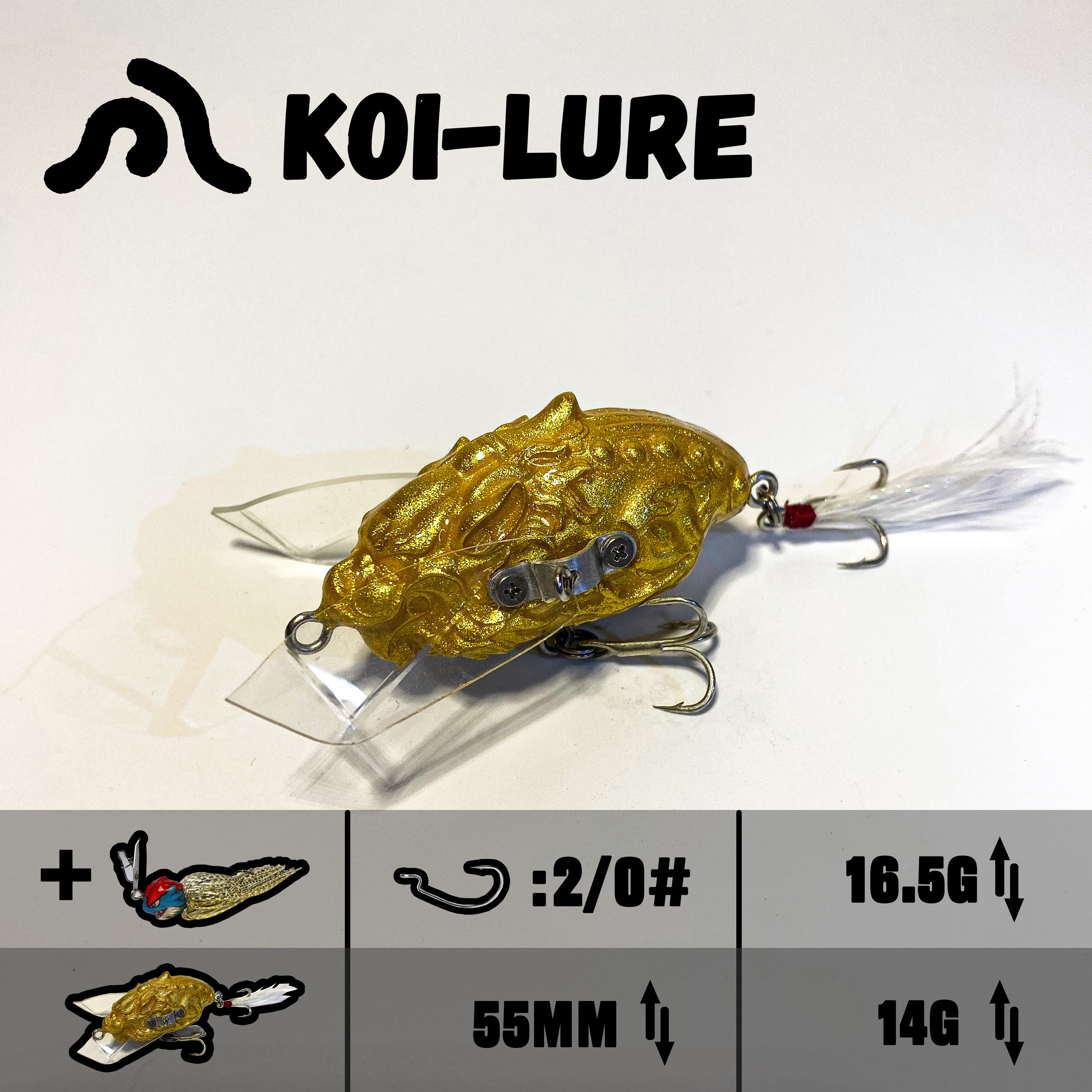 koi-lure （Fortune Beast） Popper X1+(Wyrm Lizard) JIG X1