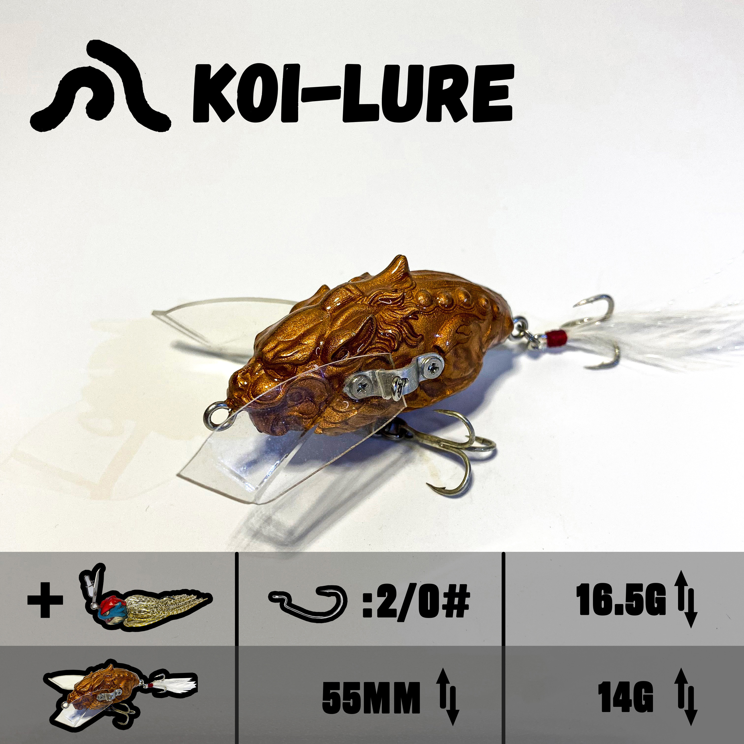 koi-lure （Fortune Beast） Popper X1+(Wyrm Lizard) JIG X1