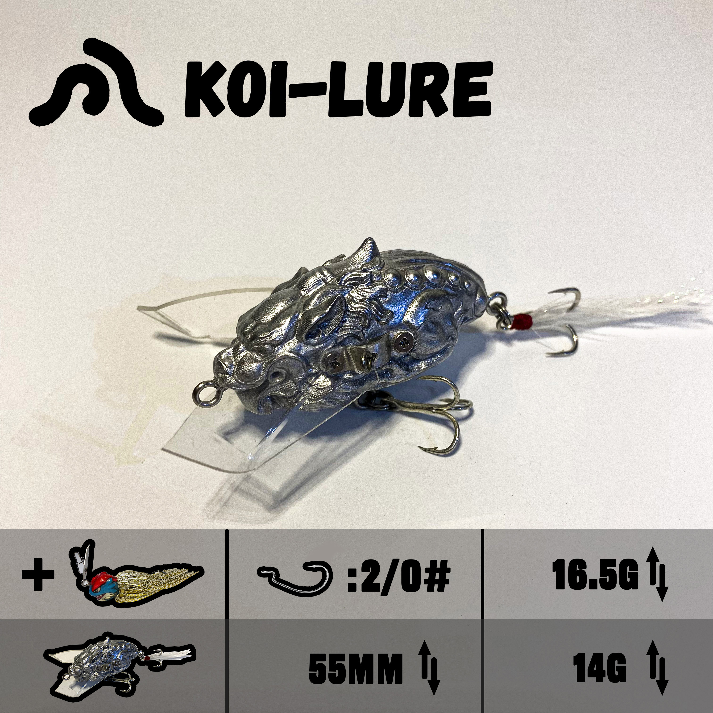 koi-lure （Fortune Beast） Popper X1+(Wyrm Lizard) JIG X1