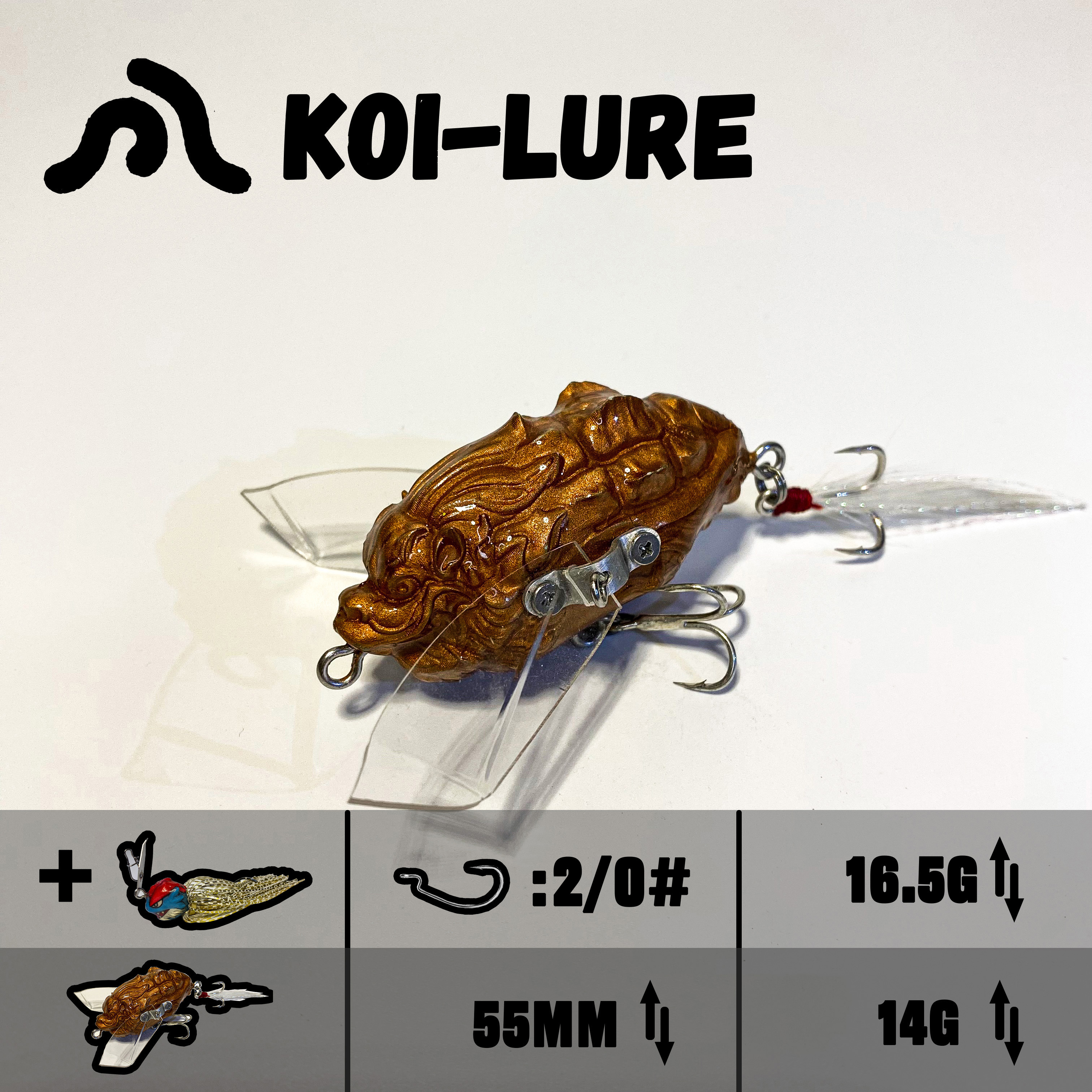 koi-lure （Abyssal Guardian）Popper X1+(Wyrm Lizard)  JIG X1