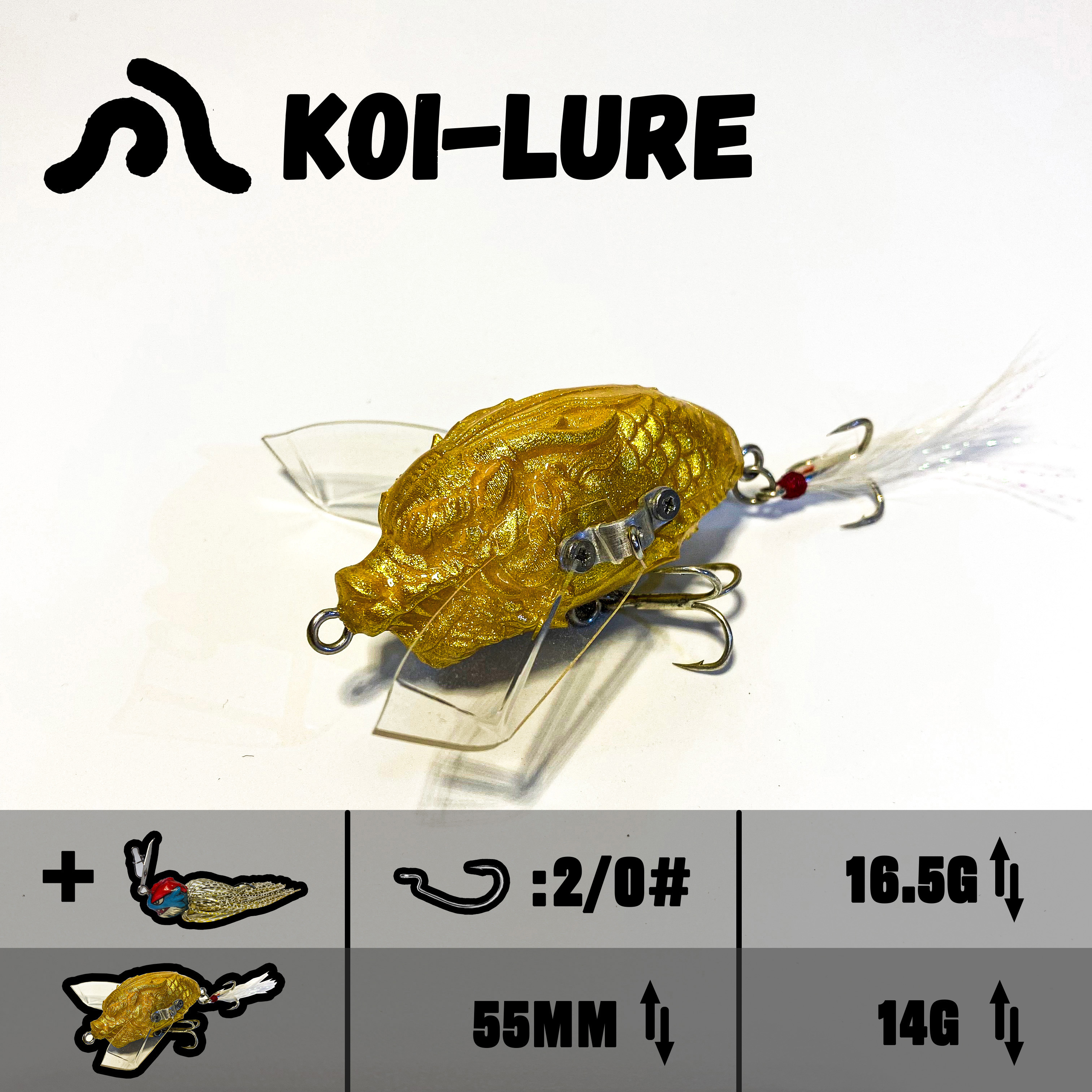 koi-lure （Celestial Serpent） Popper X1+(Wyrm Lizard) JIG X1